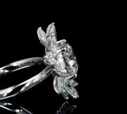 14K WHITE GOLD LAB DIAMOND ENGAGEMENT RING